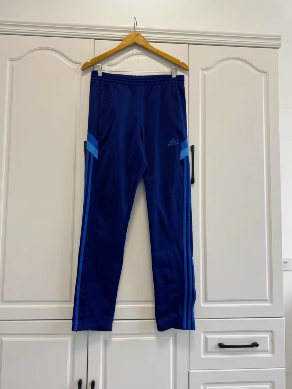 adidas Navy Track Pants with Light Blue Accents